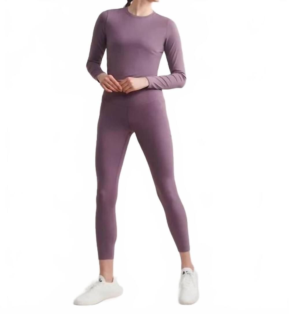 NEW RHONE serene fitted long sleeve top in dark plum